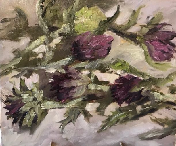 Oeuvre Artichauts violets 2 Inspiration jardin
